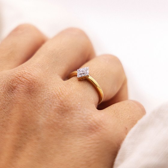 Ring 375 Gelb Zirkonia 