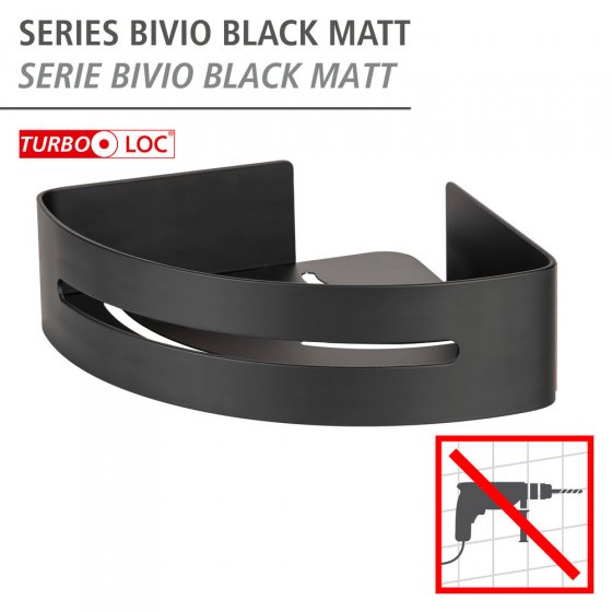 Turbo-Loc® Eckablage Mod. Bivio Black matt, aus Aluminium 