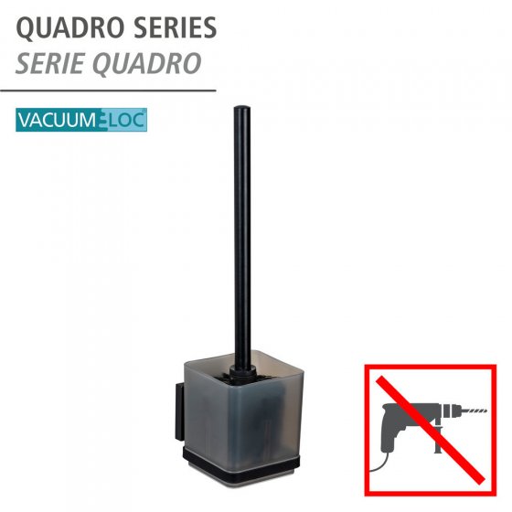 Vacuum-Loc® WC-Garnitur Mod. Quadro Schwarz, Befestigen ohne Bohren 