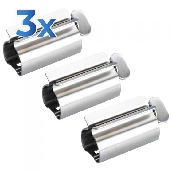 Tubenpresse EDELSTAHL, 3er Set, Tuben restlos entleeren