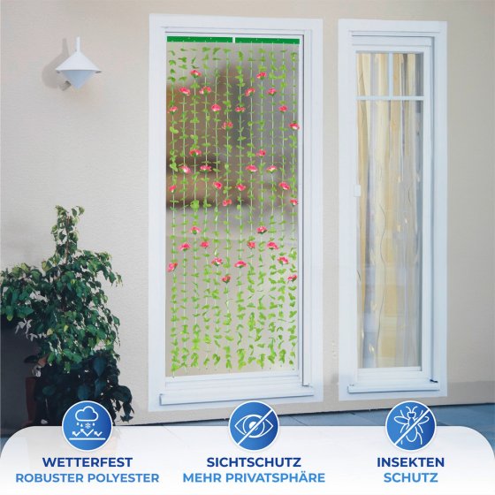 Blättervorhang Rosen, schützt vor Insekten & Blicken 
