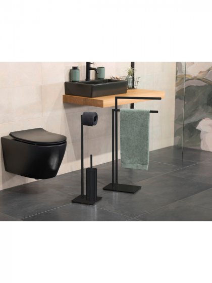 Handtuchständer Mod. Recco Schwarz, aus lackiertem Stahl 