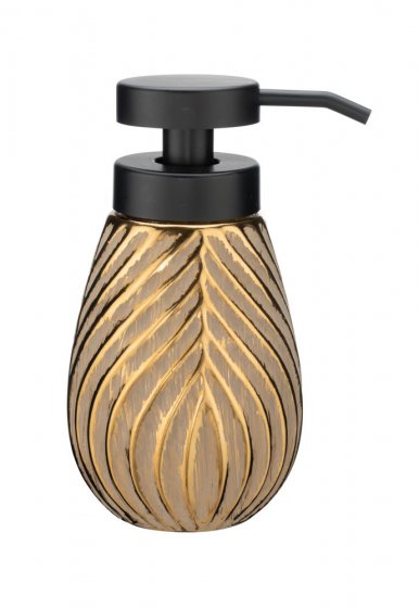 Bad-Accessoire Set Mod. Idro Gold, 2-tlg., Seifenspender und Zahnputzbecher 