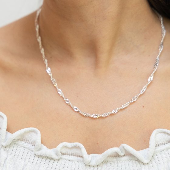 Halskette Silber 925 Singapurkette 45cm lang 