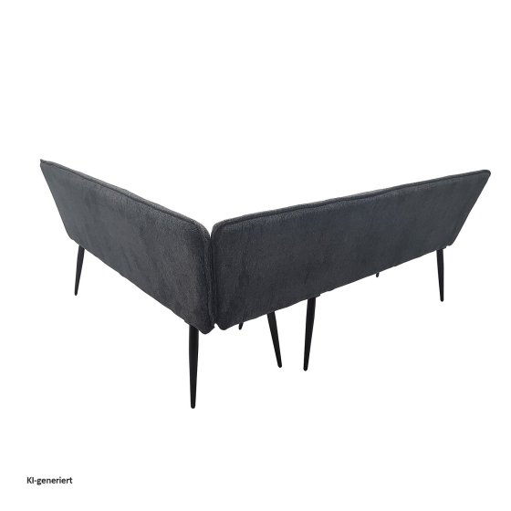 Eckbank 195 x 154 cm Anthrazit Mesilla kurzer Schenkel rechts 