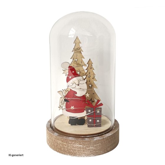 Beleuchtete Weihnachtsdekoration Weihnachtsmann mit Geschenk 