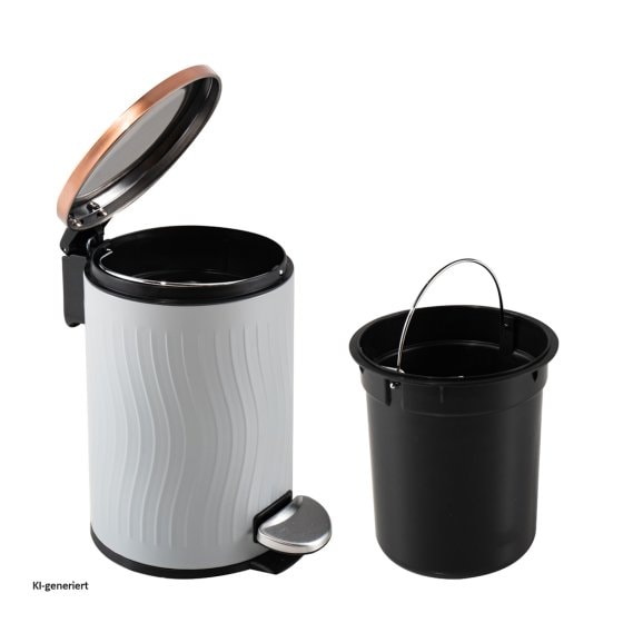 Treteimer 3 Liter Grau Kupfer 