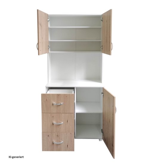 Küchenschrank Weiß Artisaneiche Blanca 