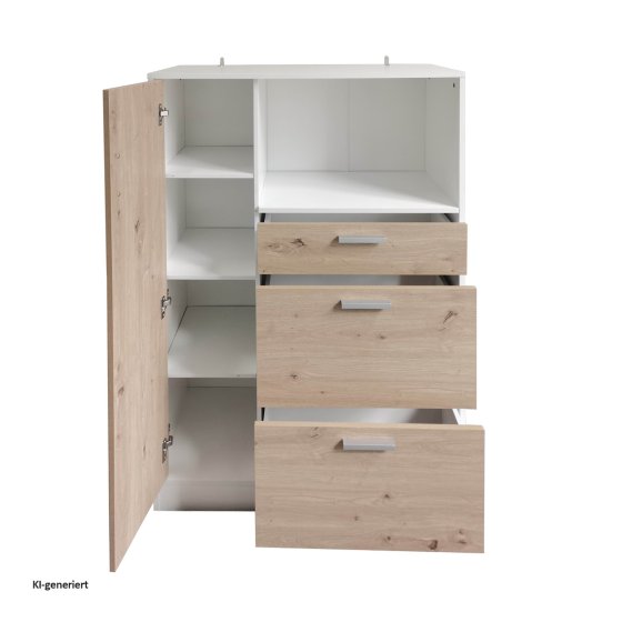 Küchenschrank Weiß Artisaneiche Blanca L 