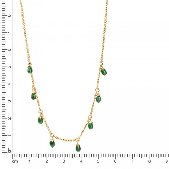 Anhänger mit Kette 925 Sterling Silber vergoldet Malachit 