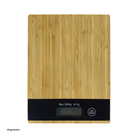 Digitale Küchenwaage Bambus 5 kg LCD Display Touch Tara Funktion 