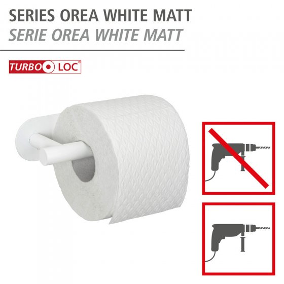 Turbo-Loc® Toilettenpapierhalter Mod. Orea White matt, aus rostfreiem Edelstahl 