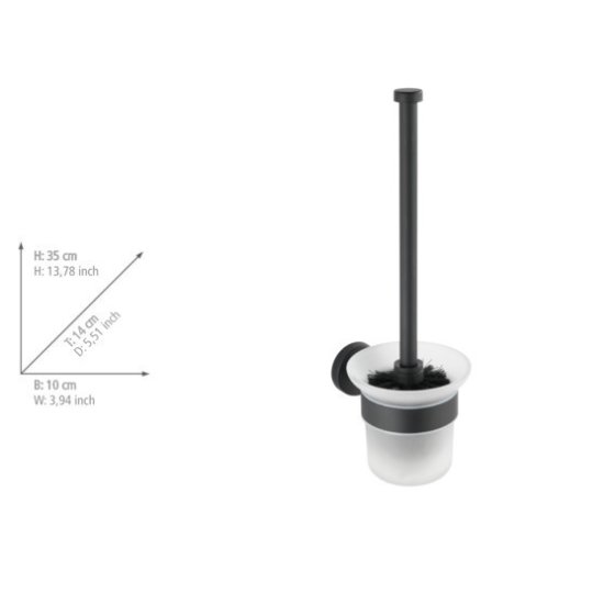 WC-Garnitur Mod. Bosio offen Edelstahl Black matt, rostfrei 