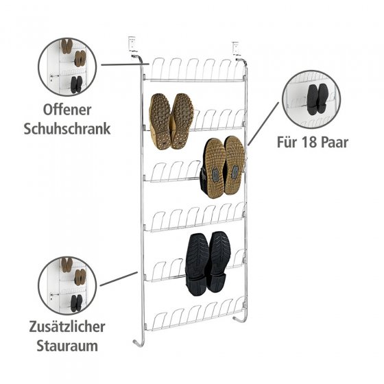 Türregal für Schuhe, Platz für 18 Paar 