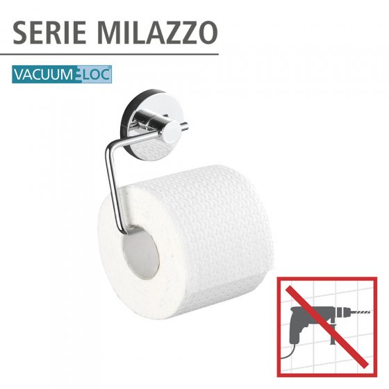 Vacuum-Loc® Toilettenpapierhalter Mod. Milazzo & Haken, 3-tlg., Befestigung ohne bohren 