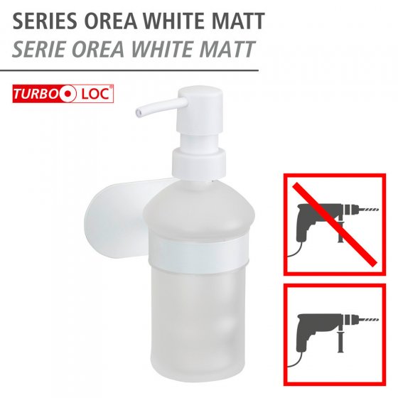 Turbo-Loc® Seifenspender Mod. Orea White matt, aus rostfreiem Edelstahl 
