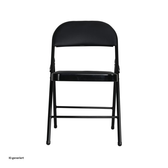 Klappstuhl Wedigo Kunstleder Schwarz-Schwarz 4er-Set 
