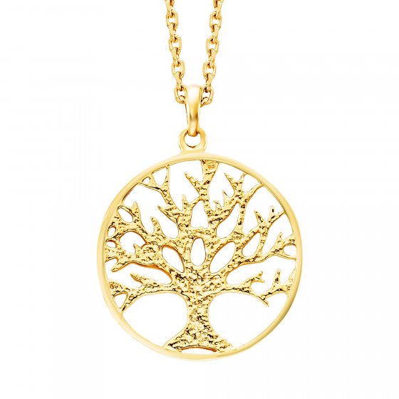 Anhänger mit Kette 925/- Sterling Silber vergoldet  Motiv Lebensbaum 