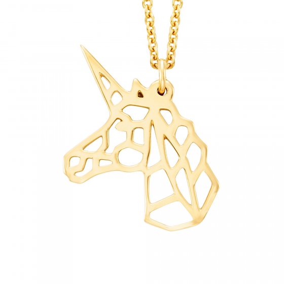 Anhänger mit Kette 925/- Sterling Silber vergoldet  Einhorn 