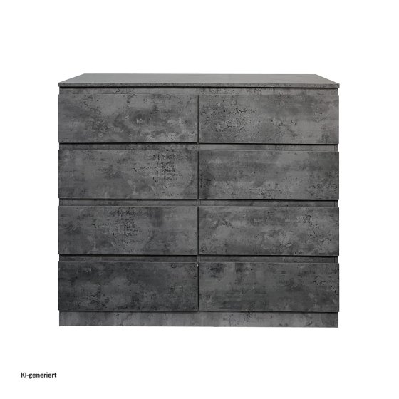 Kommode 8 grifflose Schubladen Thekla Beton 