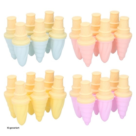 Softeisform 6x 60ml., farbig sortiert Kunststoff 