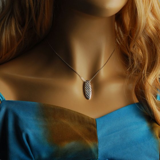 Anhänger mit Kette 925 Sterling Silber  Glänzend  Zirkonia weiß 