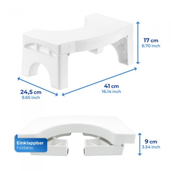 Faltbarer Toiletten-Fußhocker, belastbar bis 100 kg 