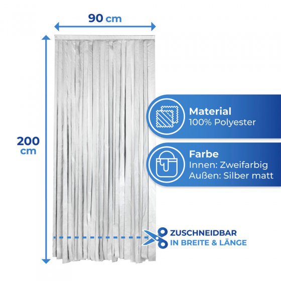 Türvorhang Thermo 2in1, reflektiert Sonneneinstrahlung 