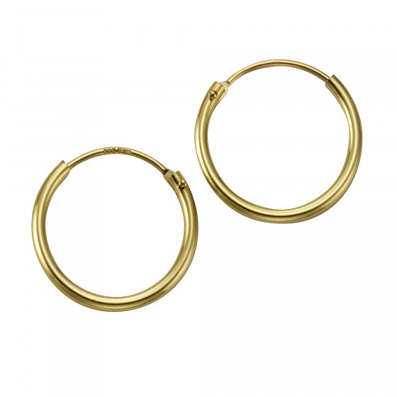 Ohrringe Gold 585 mit einem Durchmesser von 15mm 