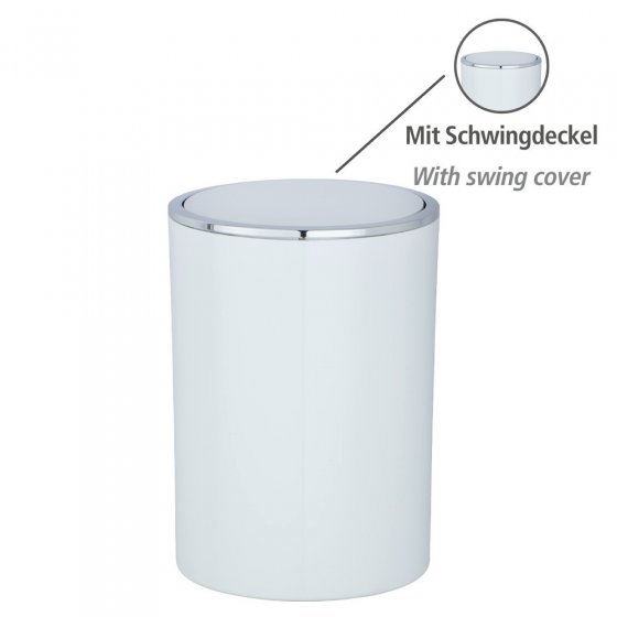 Schwingdeckeleimer Mod. Inca White, hochwertiger Kunststoff, 5 Liter