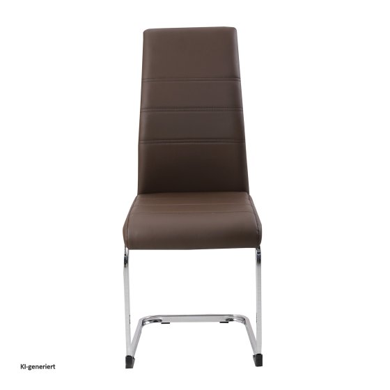 Esszimmerstuhl SallyC Kunstleder 4er-Set Braun 