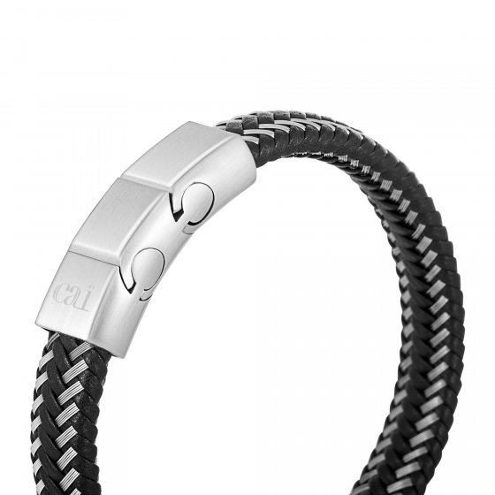 Armband Lederarmband schwarz 21cm mit Verlängerung 