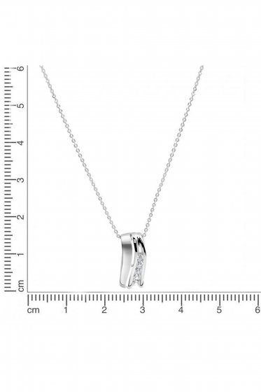 Anhänger mit Kette 925/- Sterling Silber rhodiniert Zirkonia 