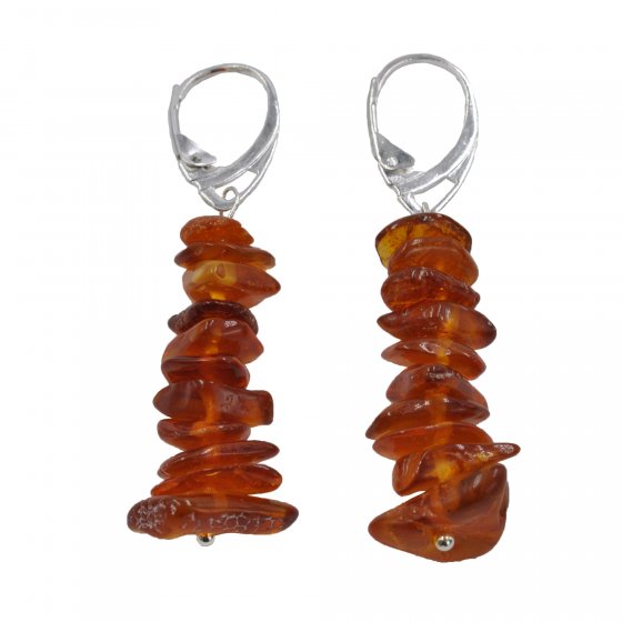 Schmuckset Set aus Collier und Ohrhänger  Bernstein braun 