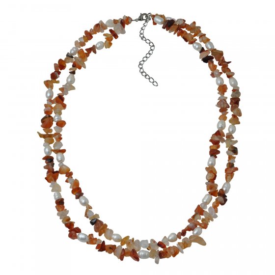 Schmuckset Set aus Collier und Armband 2 -reihig Achatsplitter 