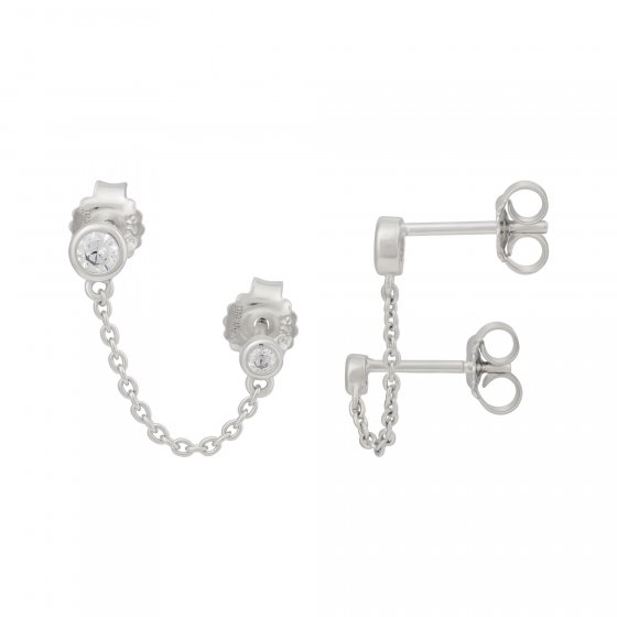 Doppelohrstecker 925 Sterling Silber rhodiniert 