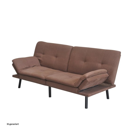 Sofa mit verstellbaren Armlehnen Braun 