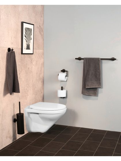 WC-Garnitur Mod. Bosio geschlossen Edelstahl Black matt, rostfrei 