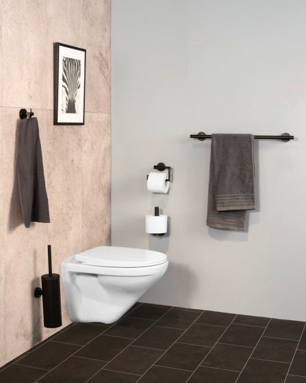 WC-Garnitur Mod. Bosio geschlossen Edelstahl Black matt, rostfrei 