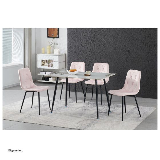 Stuhl Mesa Eco 4er-Set Velvet Rosa 