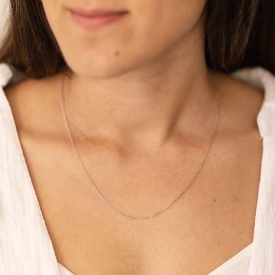 Halskette Weißgold 333 Ankerkette mit einer Länge von 45/42cm 