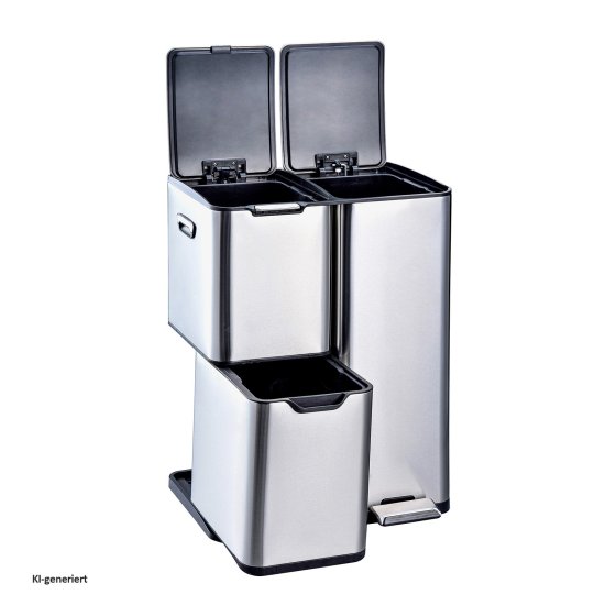 Mülltrennsystem Jannik 60 Liter Silber 