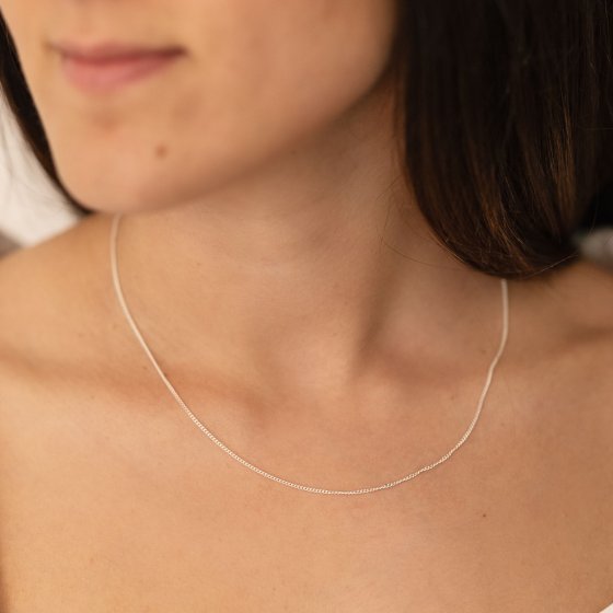 Halskette Silber 925 Panzerkette 42cm lang 