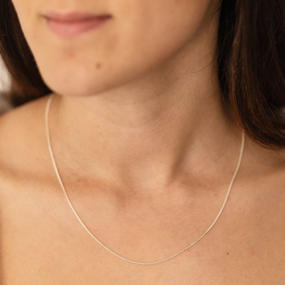 Halskette Silber 925 Panzerkette 45cm lang 