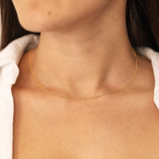 Halskette Gold 333 Panzerkette mit einer Länge von 38/36cm 