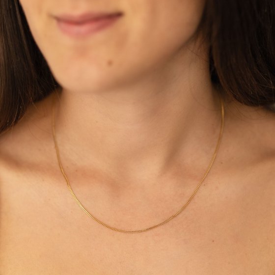 Halskette Gold 333 Panzerkette mit einer Länge von 45/42cm 