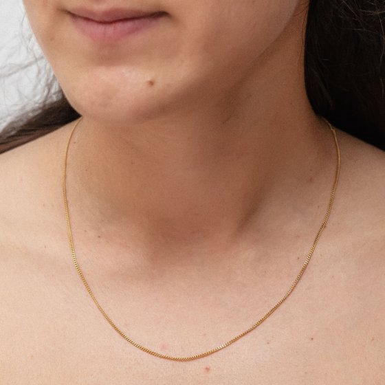 Halskette Gold 585 Panzerkette mit einer Länge von 45/42cm 