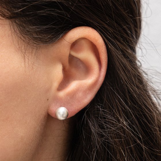 Ohrringe Silber 925 mattiert 8mm Durchmesser 