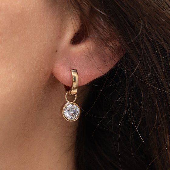 Ohrringe Silber 925 vergoldet mit weißen Zirkonia-Steinen 