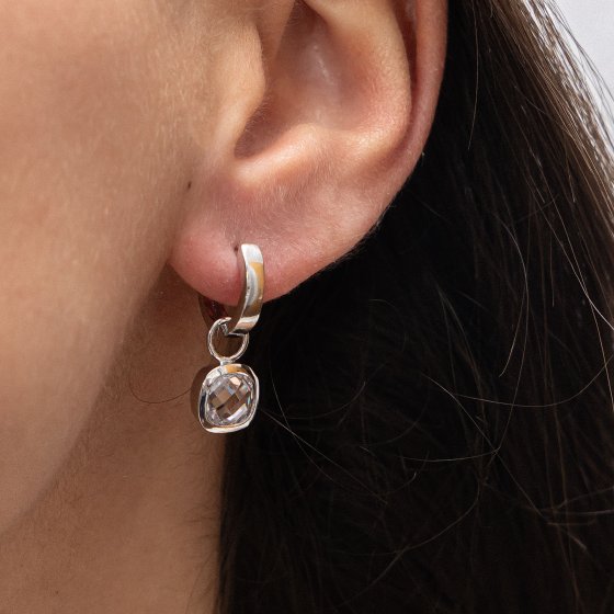 Ohrringe Silber 925 rhodiniert mit Zirkonia weiß 